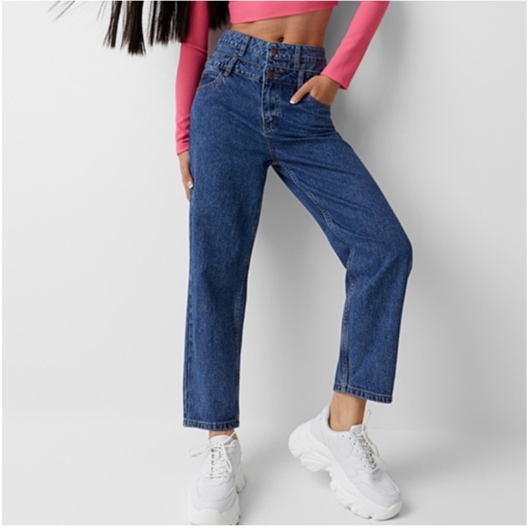 Vibrant M.I.U dark wash double waist high rise mom fit jeans NWT - Picture 2 of 13